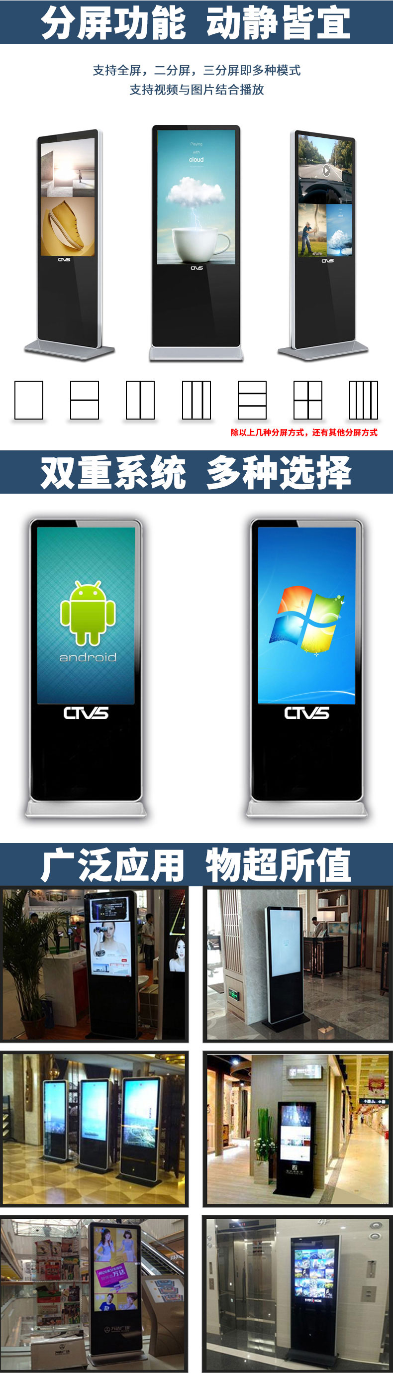 多種分屏模式，支持超高清畫質播放
